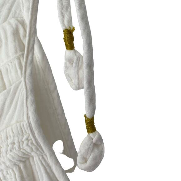 Saturday Sunday By Anthropologie Cream Gauzy Overalls Tie Shoulder size medium - Picture 4 of 10